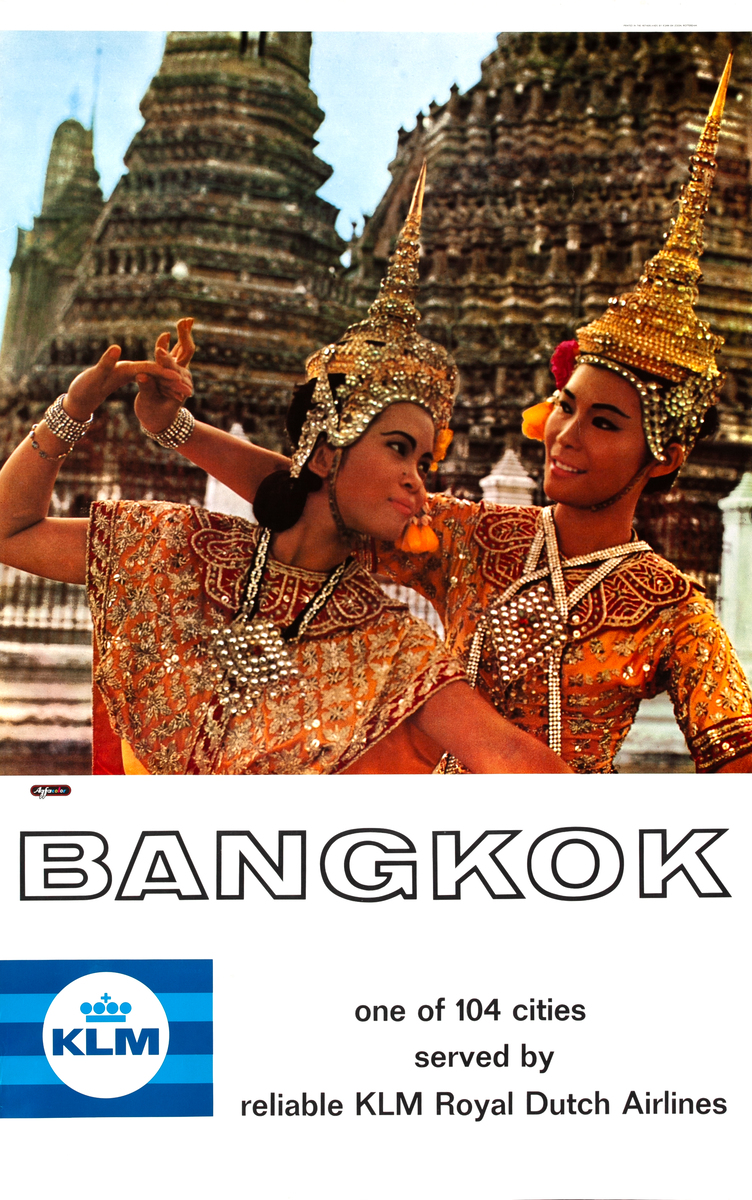 Bangkok Thailand Original KLM Travel Poster