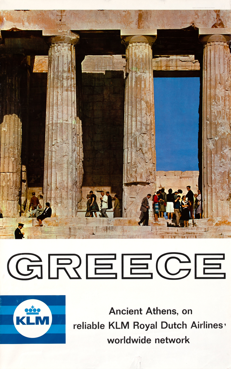 Athens Greece Original KLM Travel Poster