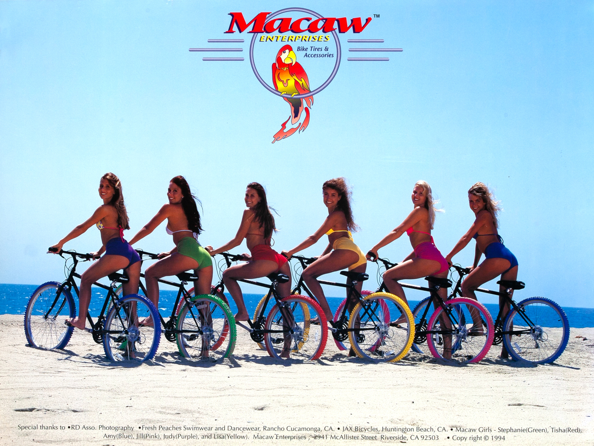 Macaw Enterprises Bike Tires and Accessories Original Advertising Poster Side