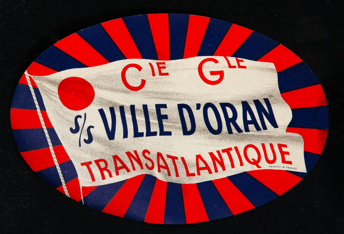 Cie Gle Transatlantique Luggage Label Ville D'Oran