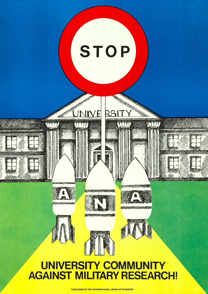 Military Research -  International Union of Students (IUS) Original Protest Poster