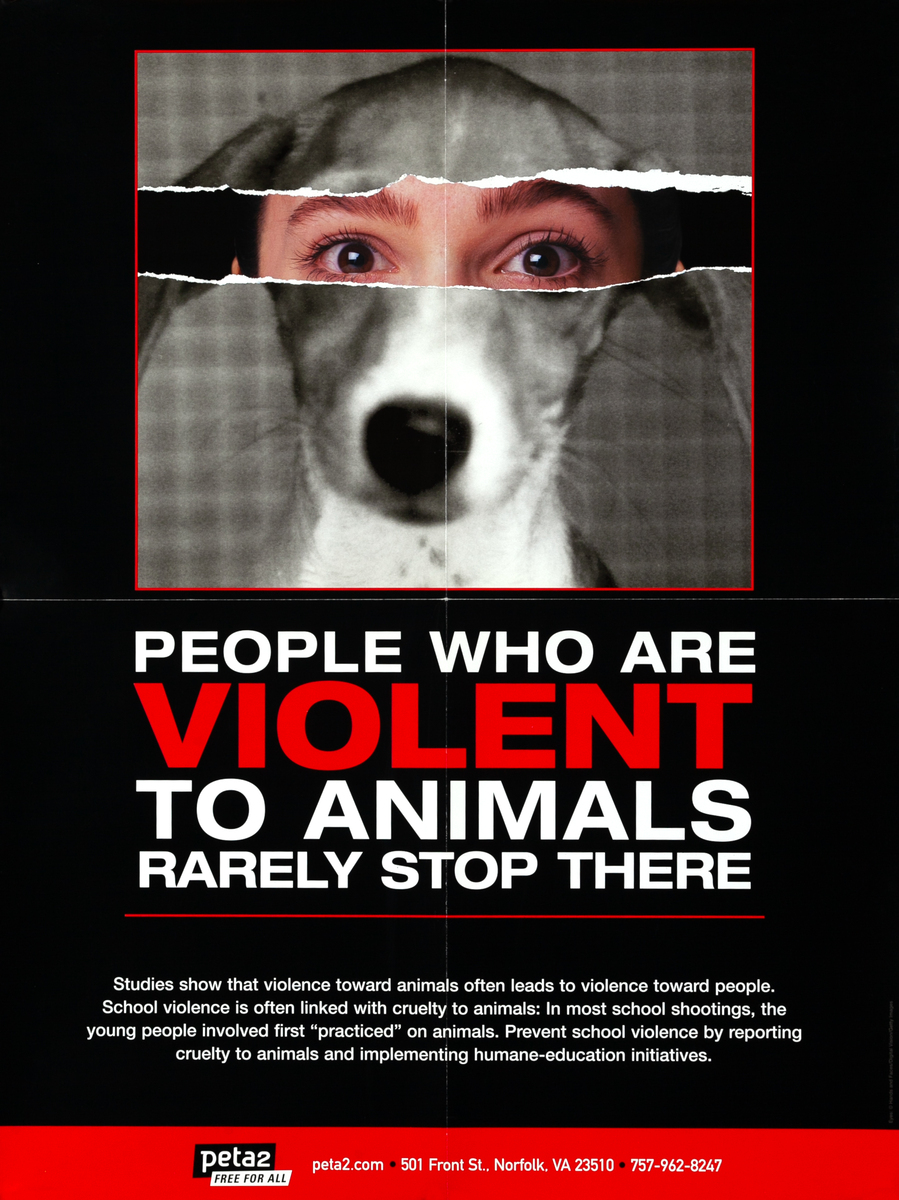 People Who Are Violent to Animals Rarely Stop There Original Protest Poster