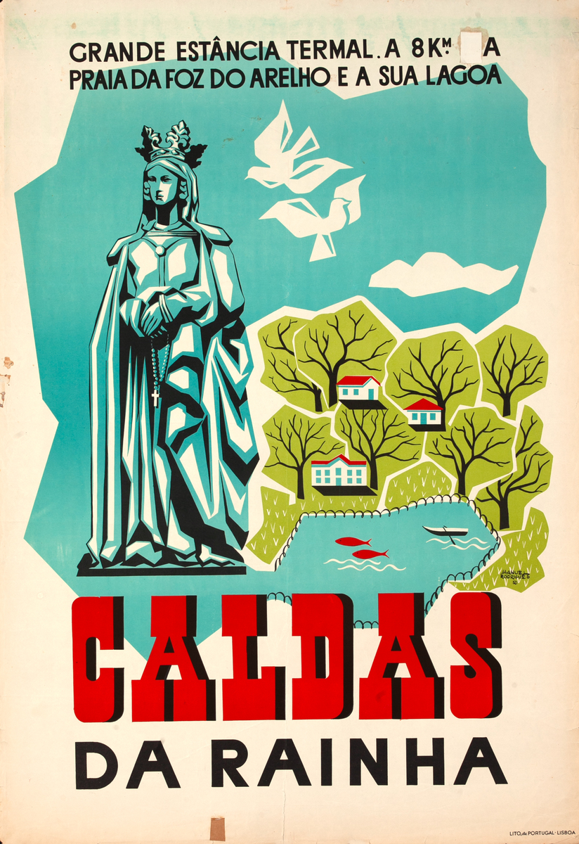 Caldas da Rainha Original Portugal Travel Poster