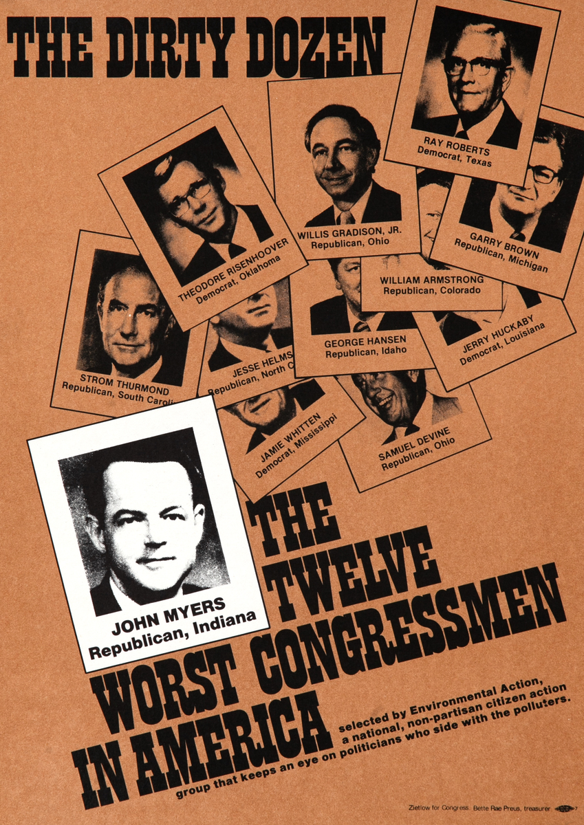 The Dirty Dozen The Twelve Worst Congressmen in America Original Political Protest Poster