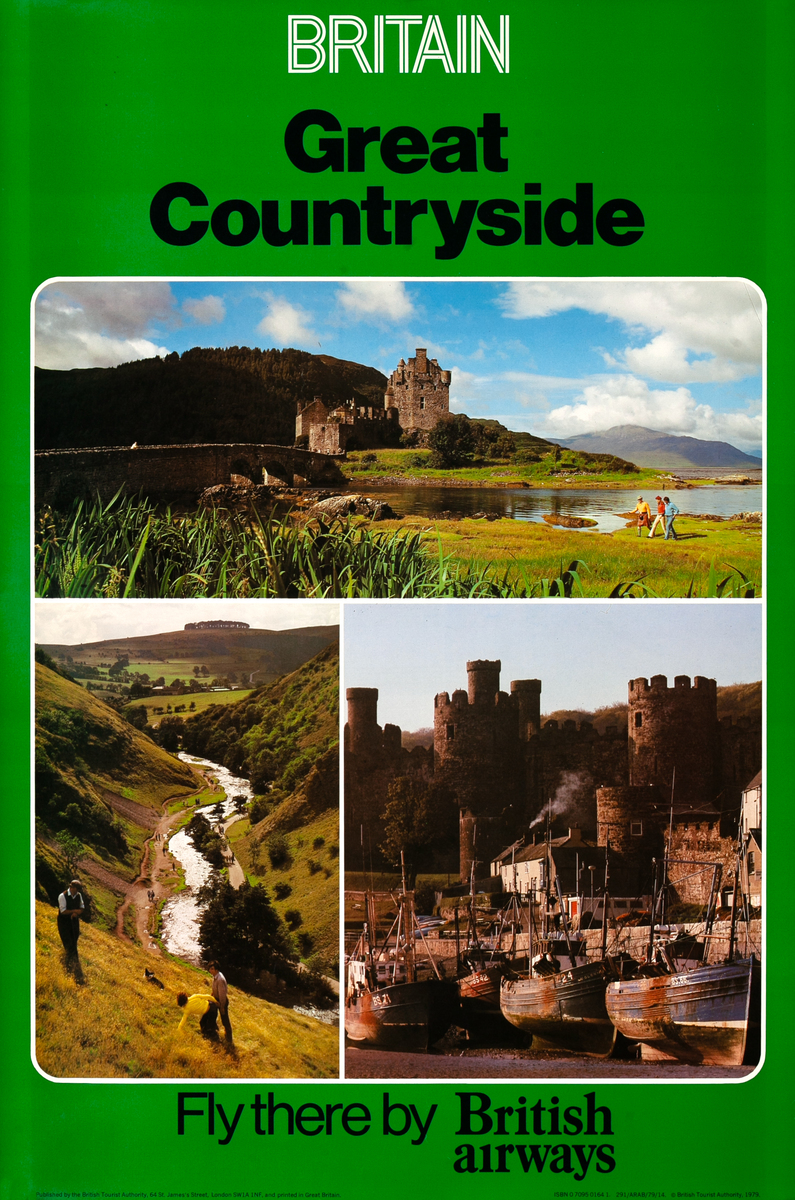 Britain Great Countryside Original British Airways Travel Poster