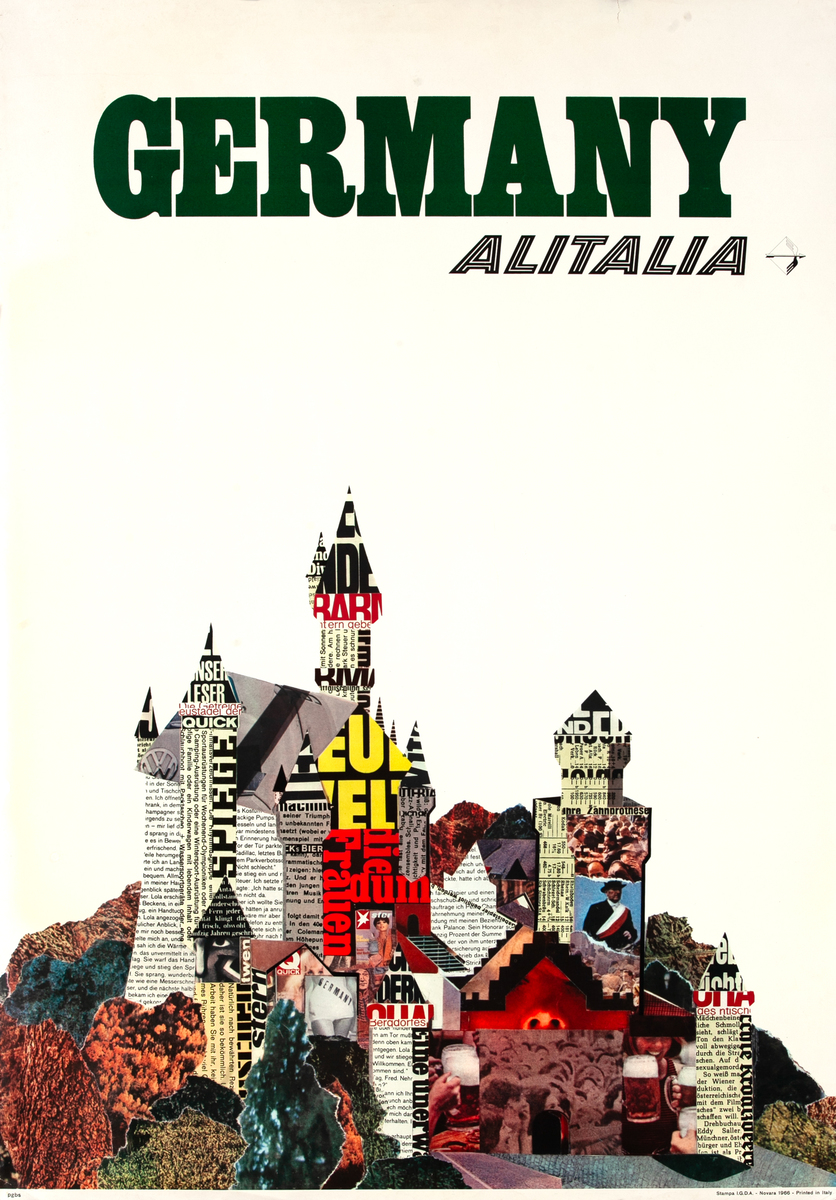 Germany Alitalia Original Travel Poster