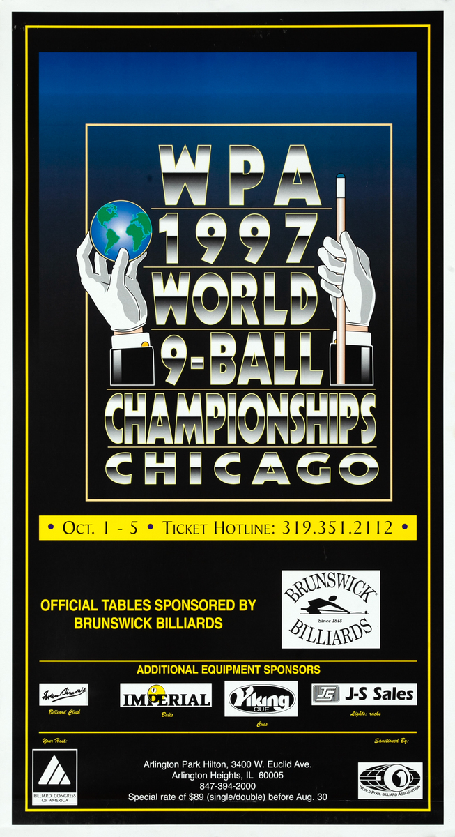 WPA 1997 World 9-Ball Championships Chicago Original Poster