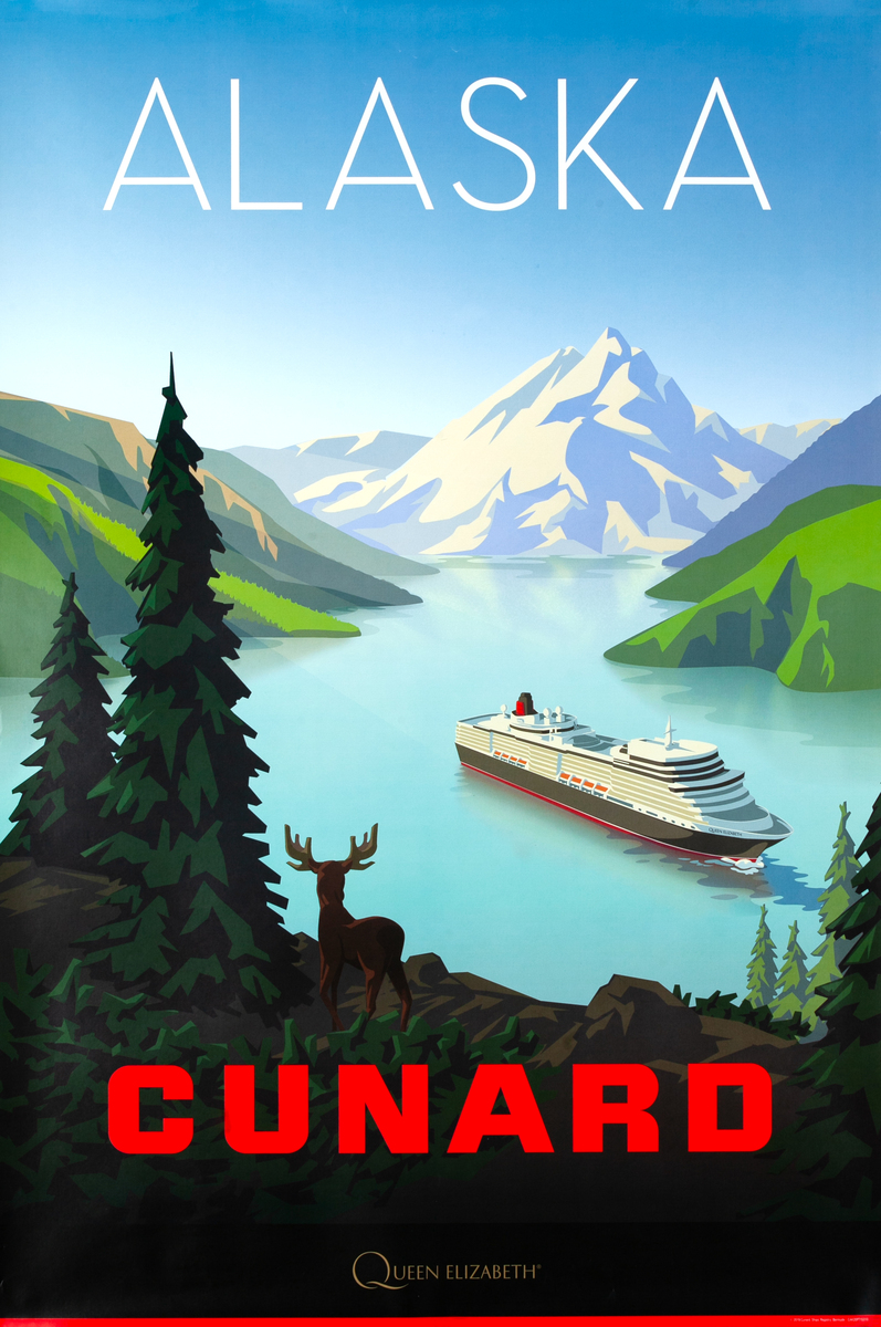 Alaska Original Cunard Cruise Travel Poster