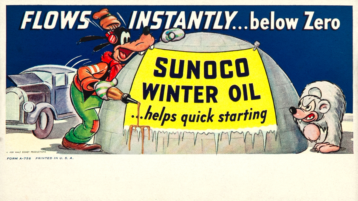 Flows Instantly...Below Zero Original Sunoco Advertising Ink Blotter