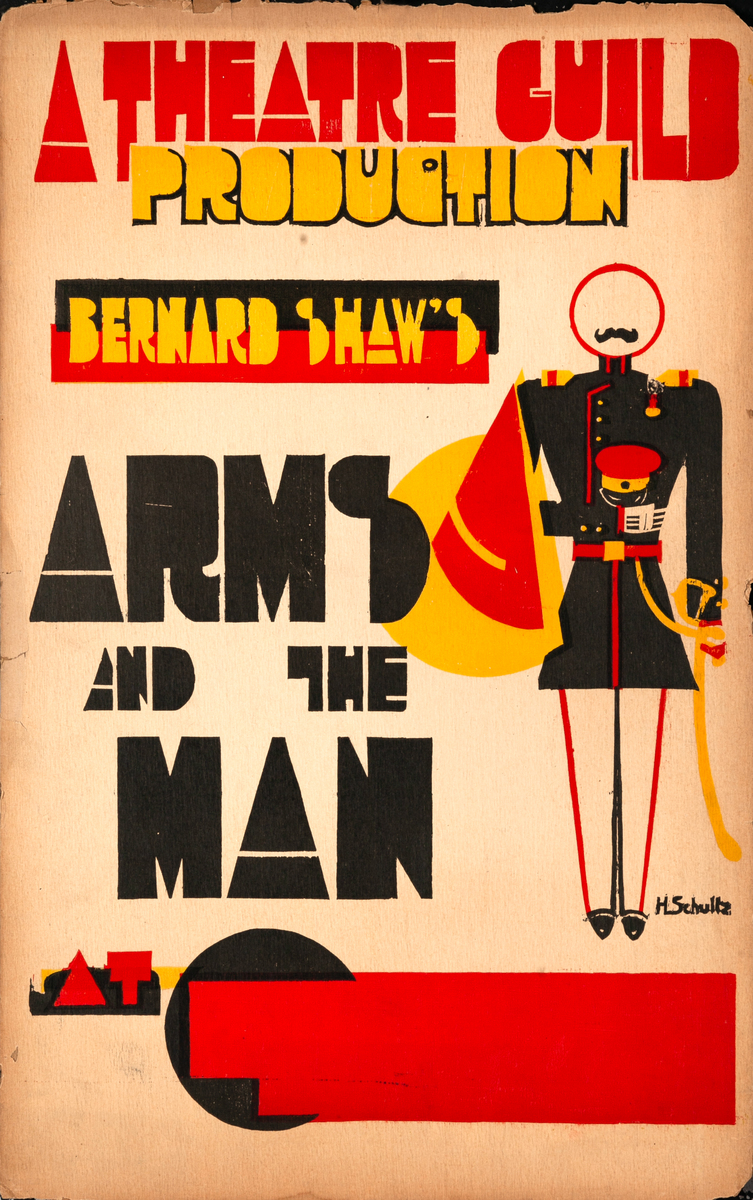 Bernard Shaw's Arms and the Man Original Theatre Guild Production Poster