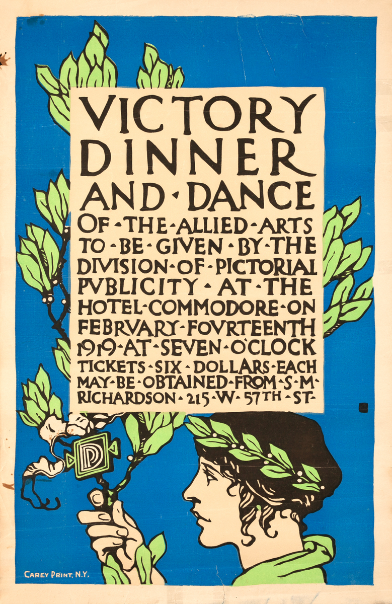 Victory Dinner and Dance Original WWI Poster