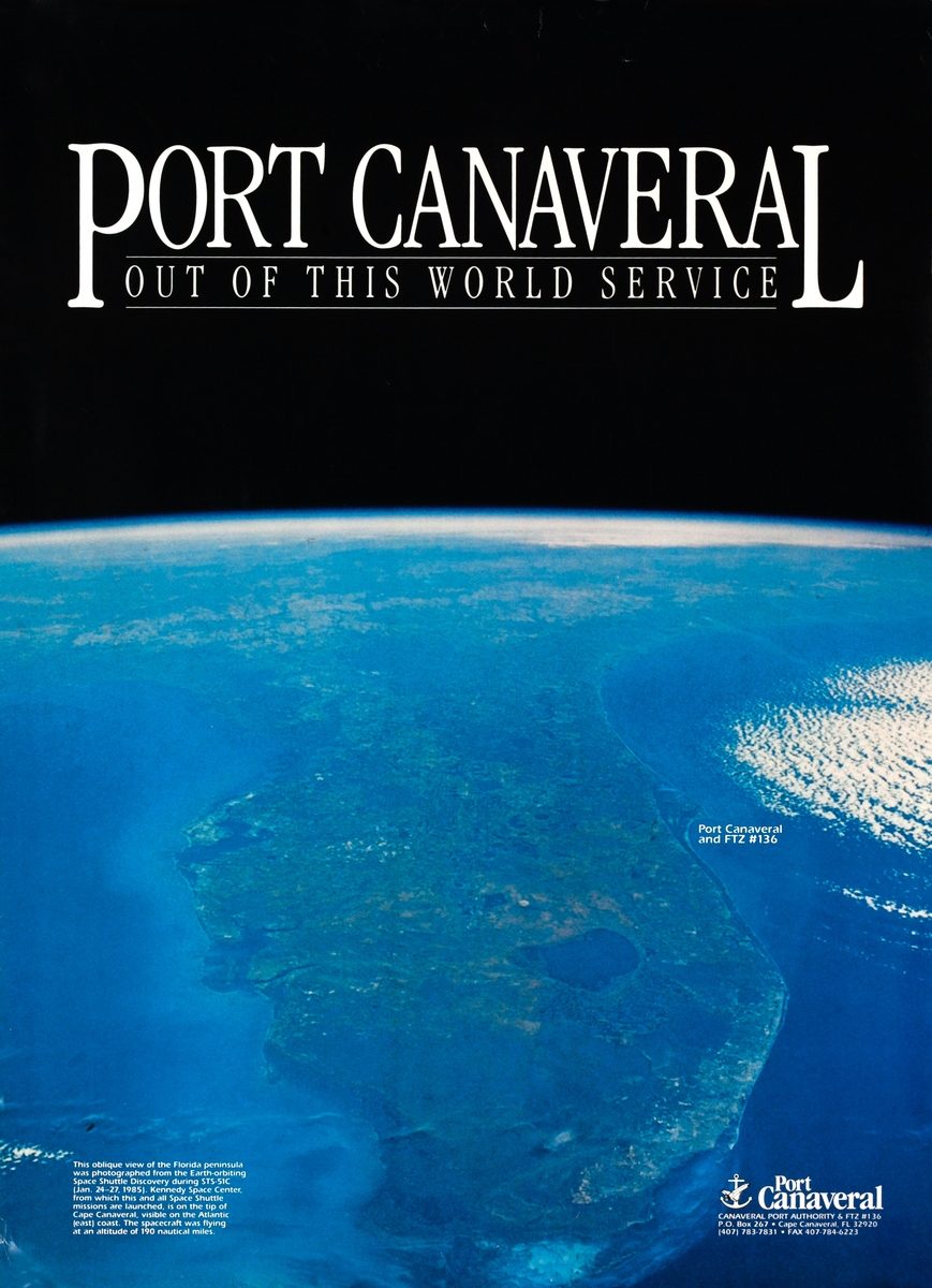 Port Canaveral Out of This World Service Original Cruise Travel Poster