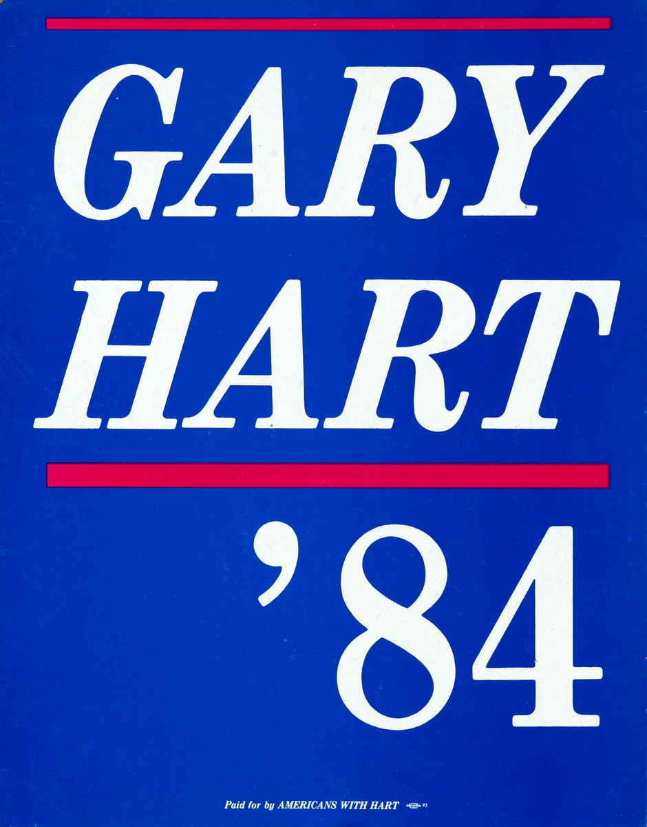 Gary Hart '84 Original Campaign Poster