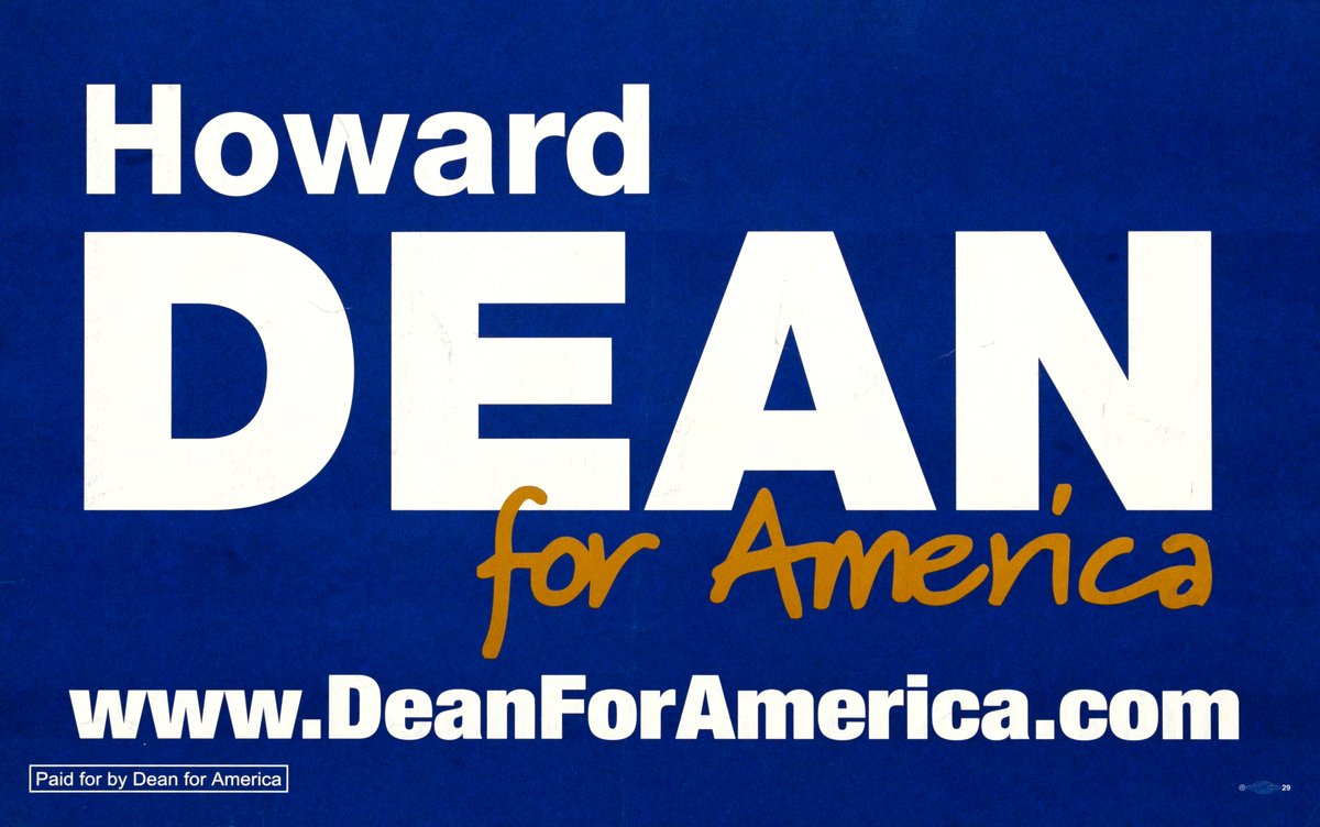 Howard Dean for America Original Campaign Poster