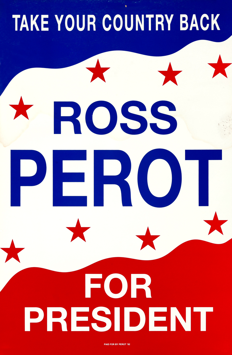 Take Your Country Back - Ross Perot for President Original Campaign Poster