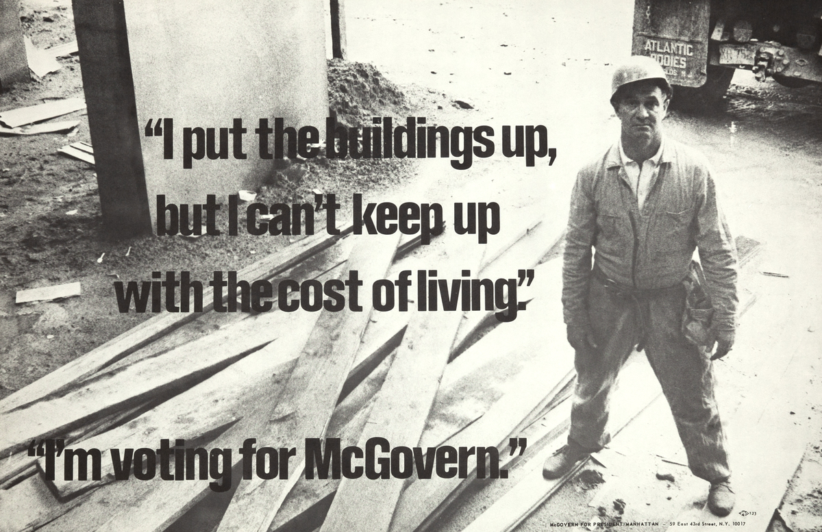 I Put the Buildings Up Original McGovern Campaign Poster