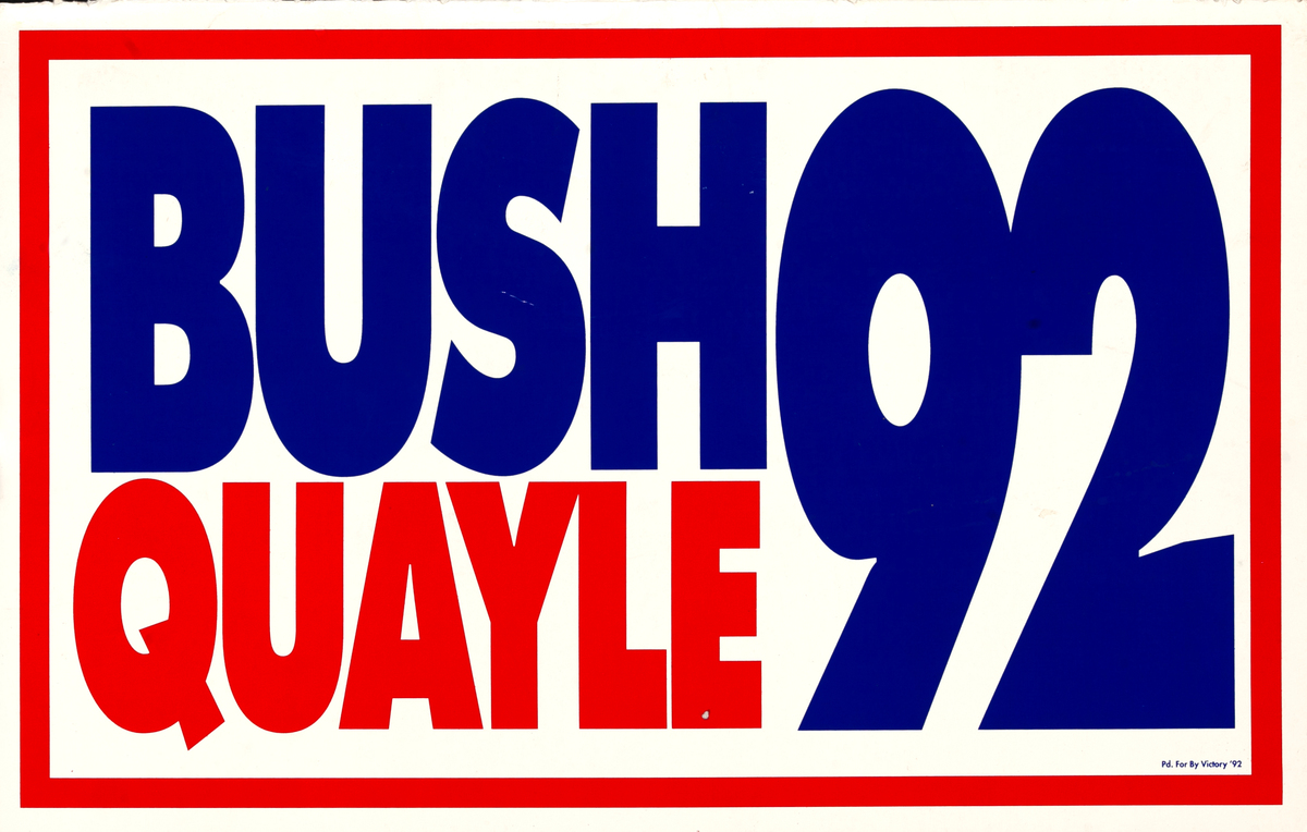 Bush Quayle Original Campaign Poster