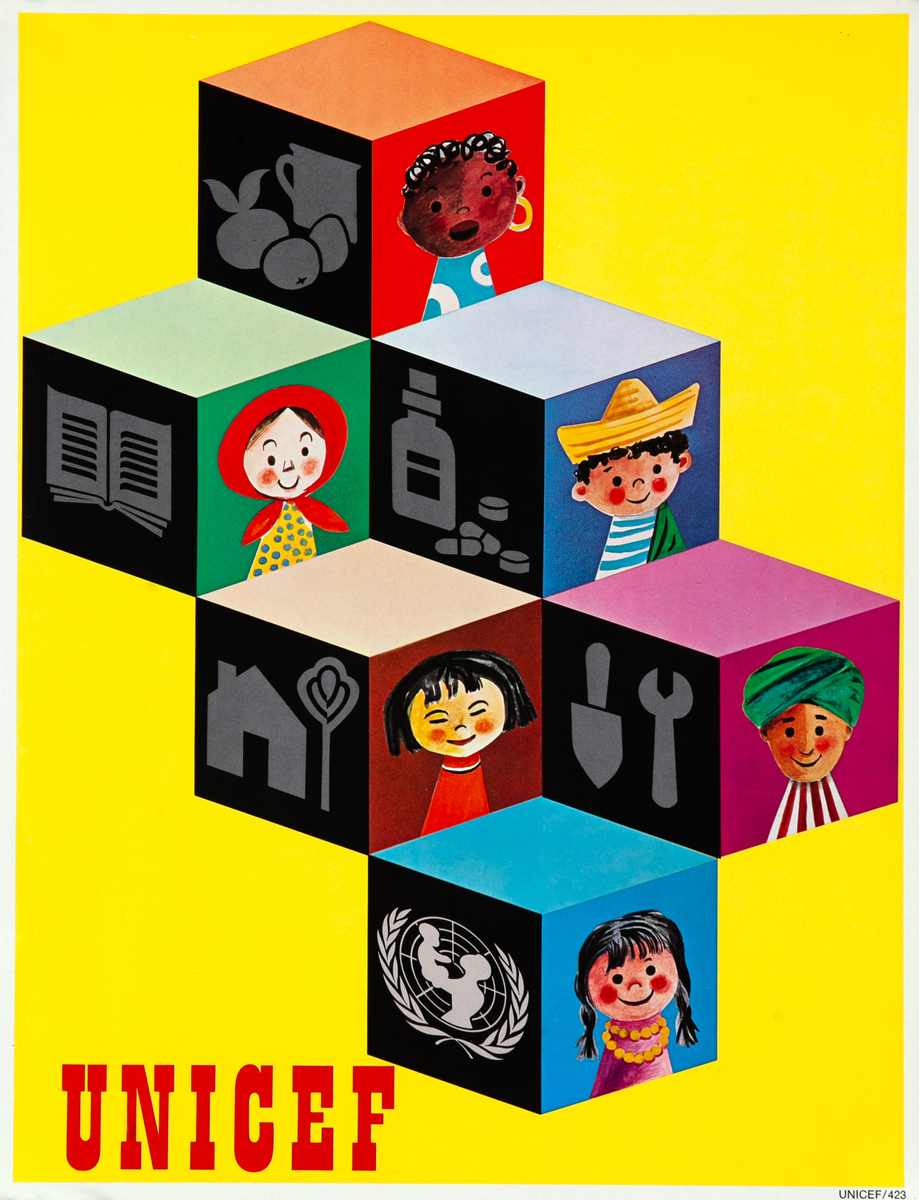 UNICEF Original United Nations Poster Blocks