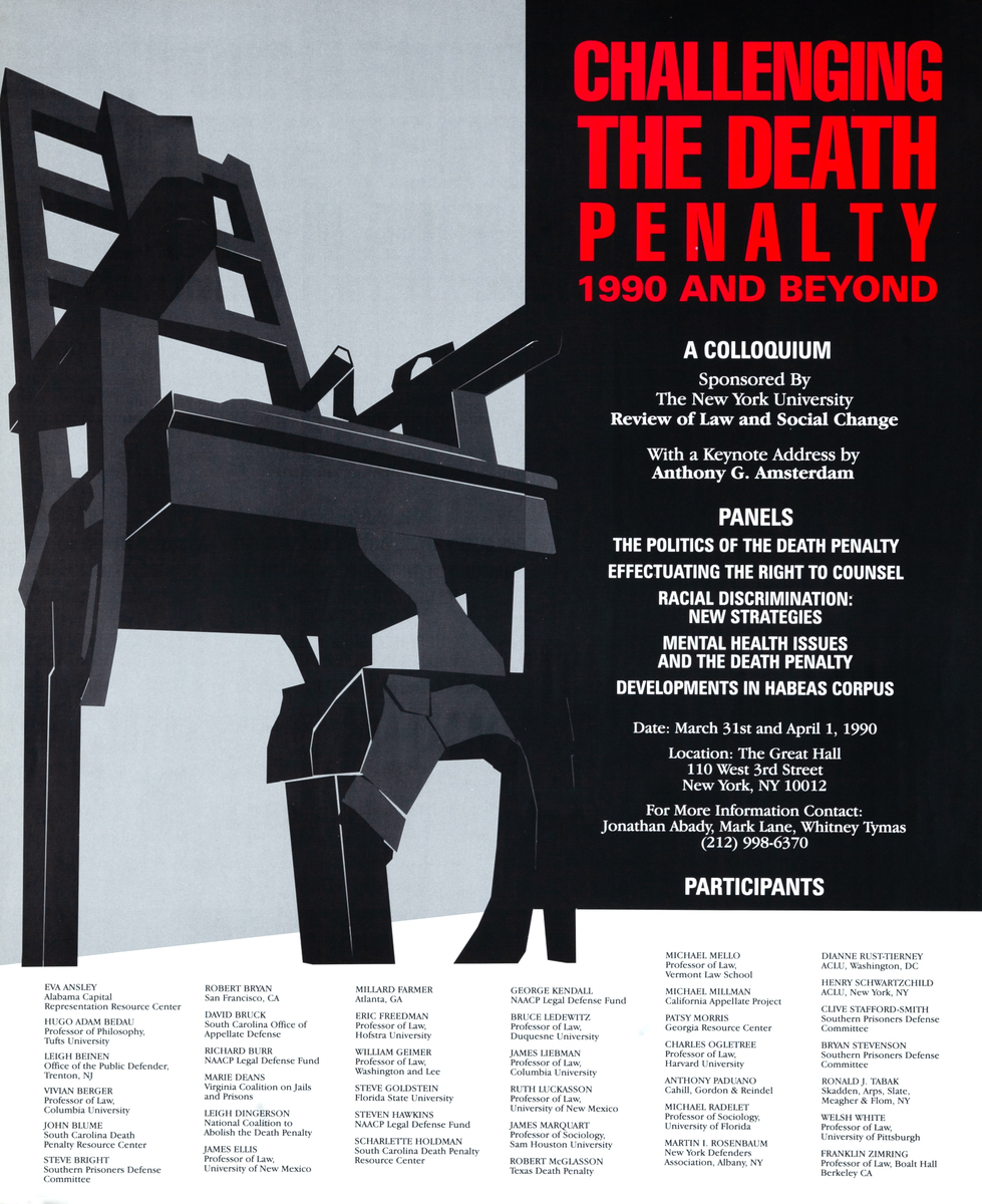 Challenging the Death Penalty 1990 and Beyond Original Educational Conference Poster