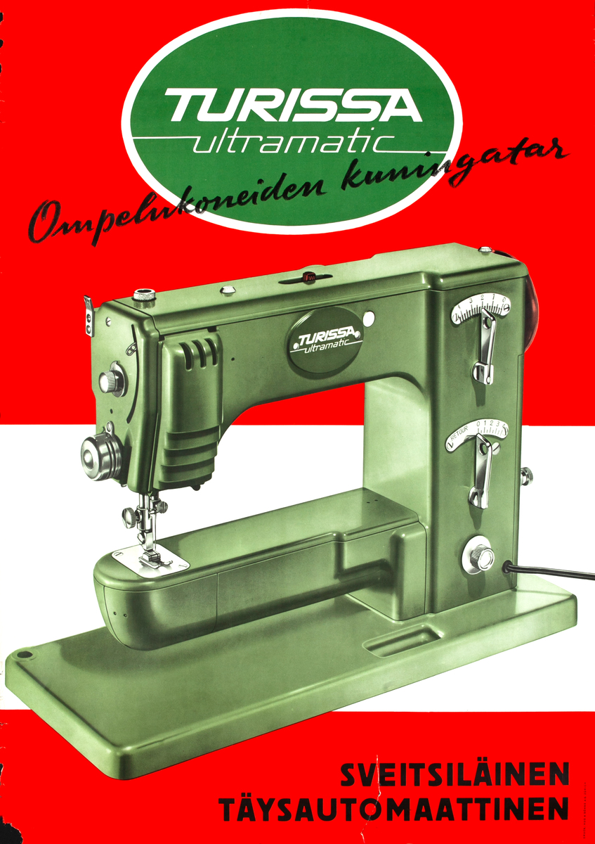 Turissa Ultramatic Original Swiss Sewing Machine Finnish Advertising Poster