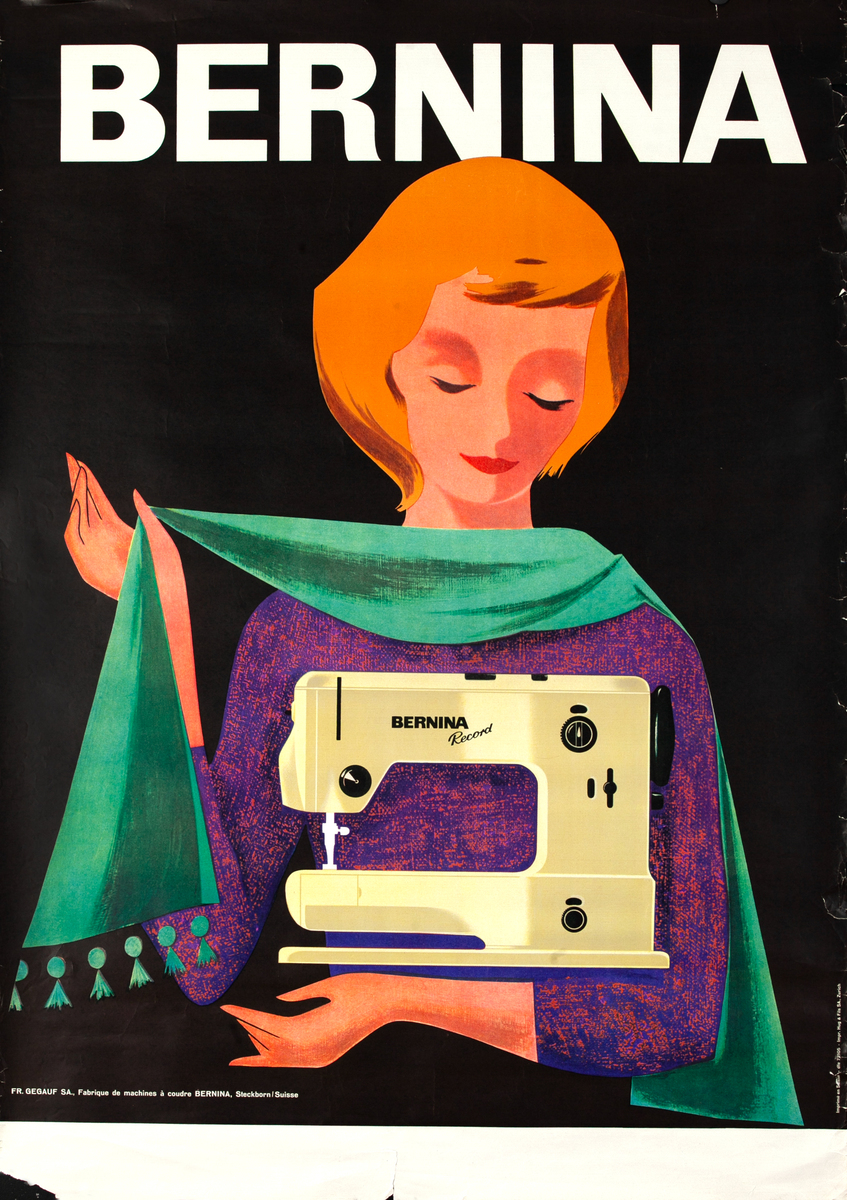 Bernina Original Swiss Sewing Machine Advertising Poster