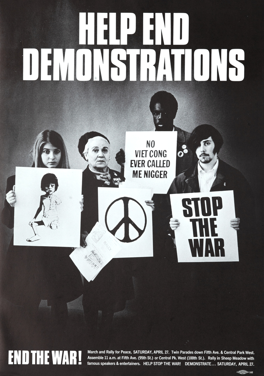 Help End Demonstrations Original Vietnam War Protest Poster