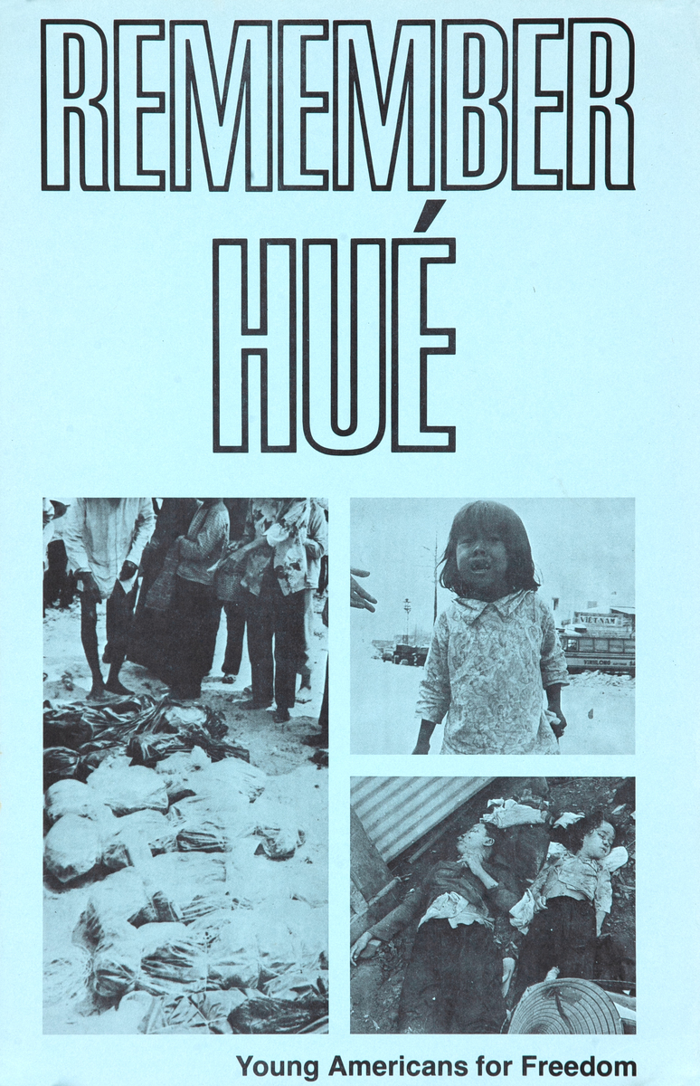 Remember Hue Original Young Americans for Freedom Pro Vietnam War Protest Poster