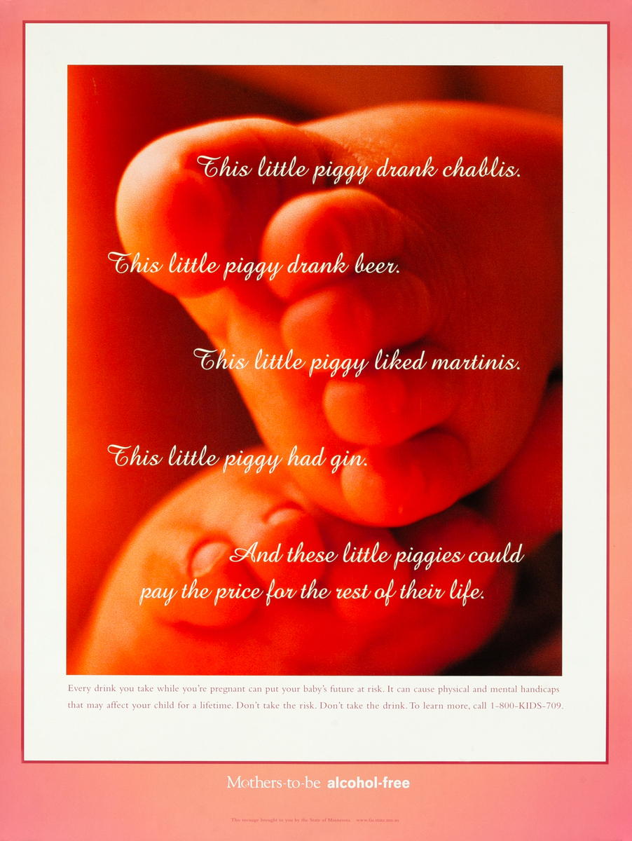 Mothers-to-be alcohol-free Original State of Minnesota Health Poster