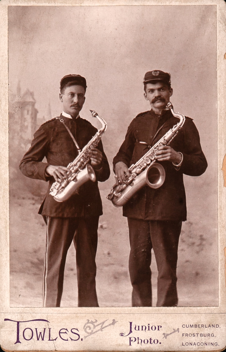 Towles Junior Photo Saxophone Players Cabinet Card