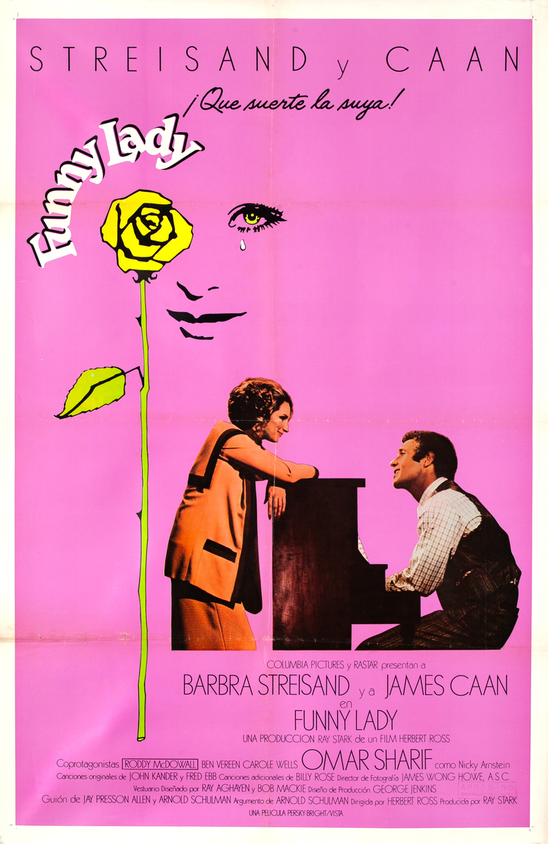 Funny Lady Spanish 1 Sheet Movie Poster - Barbra Streisand Watches James Caan Play The Piano