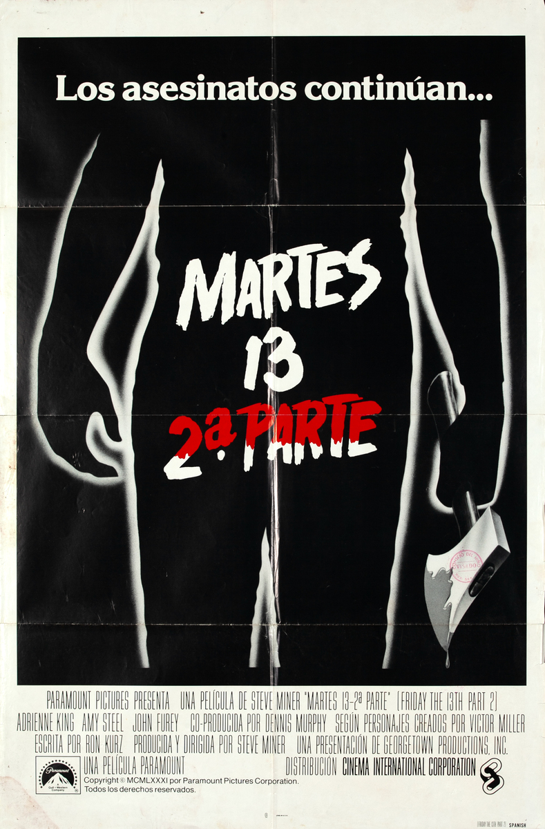 Friday The Thirteenth Part 2 Spanish 1 Sheet Teaser Movie Poster