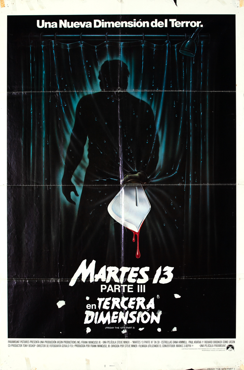 Friday The Thirteenth Part 3 Spanish 1 Sheet Movie Poster