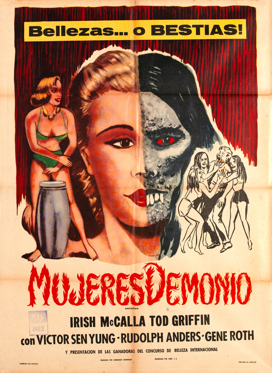 Mujeres Demonio - She Demons, From Beauty to Beast Oringal Mexican Movie Poster