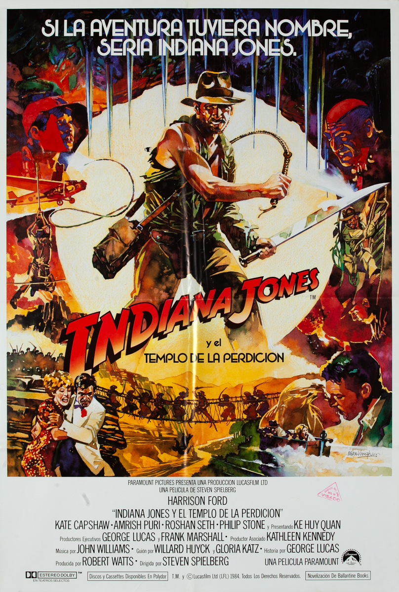 Indian Jones and the Temple of Doom 1 Sheet Spanish Movie Poster