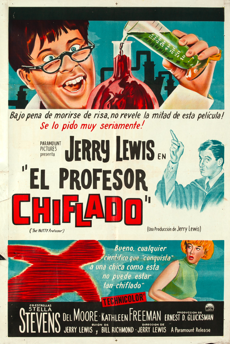 The Nutty Professor Jerry Lewis 1 Sheet Argentinian Movie Poster