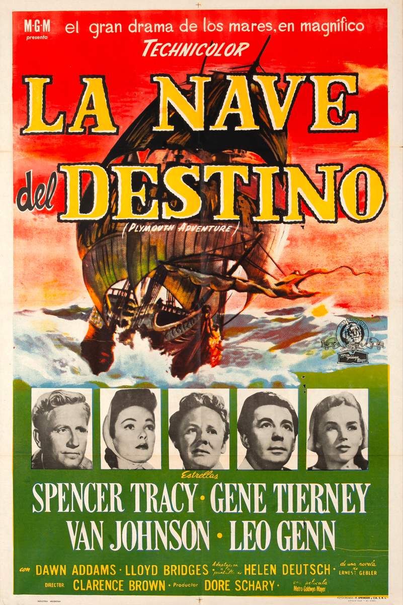 Plymouth Adventure La Neve Destino Original Spanish 1 Sheet Movie Poster