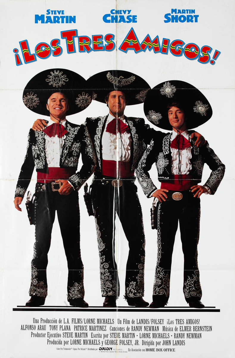 Three Amigos Spanish 1 Sheet Movie Poster