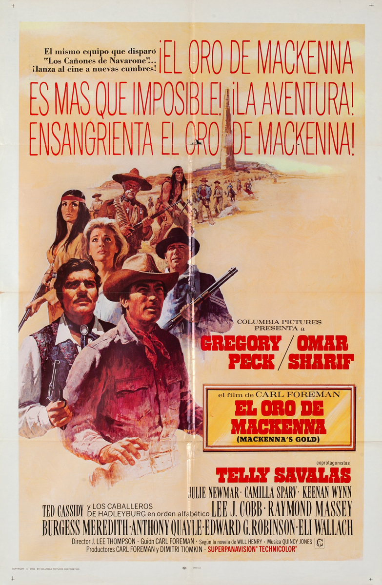 Mackenna's Gold Spanish 1 Sheet Movie Poster yellow