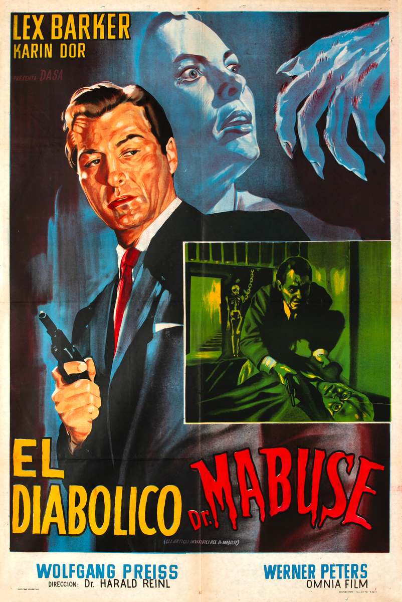 The Invisible Dr. Mabuse Argentinian 1 Sheet Movie Poster