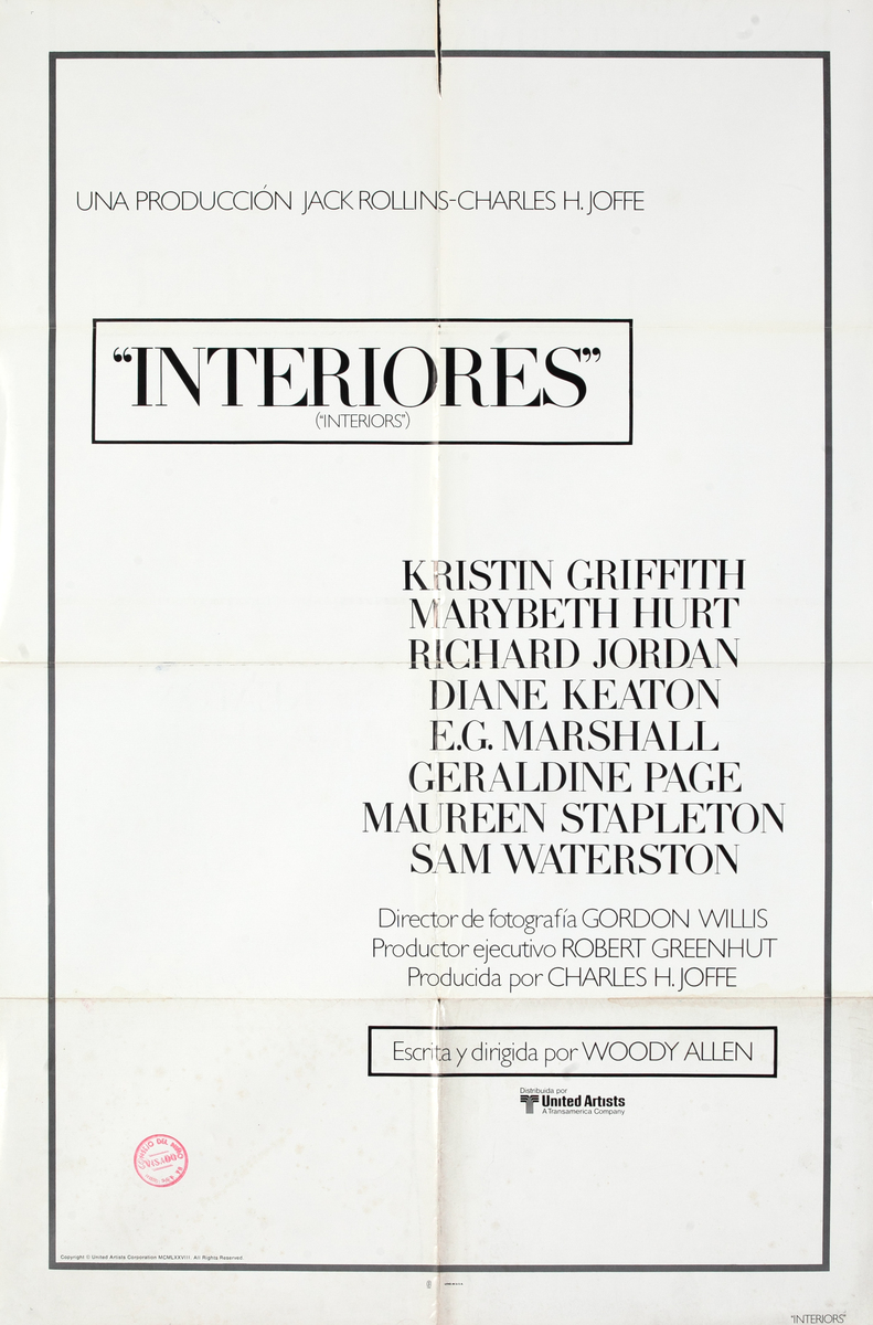 Interiors, Spanish 1 Sheet Movie Poster