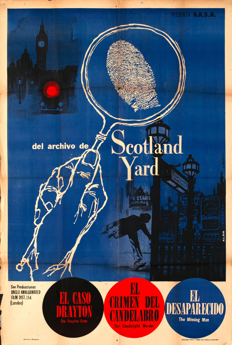 The Archives of Scotland Yard Argentinian Movie Poster Blue