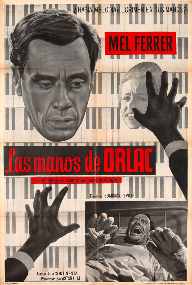 The Hands of Orlac, Argentinian Movie Poster 