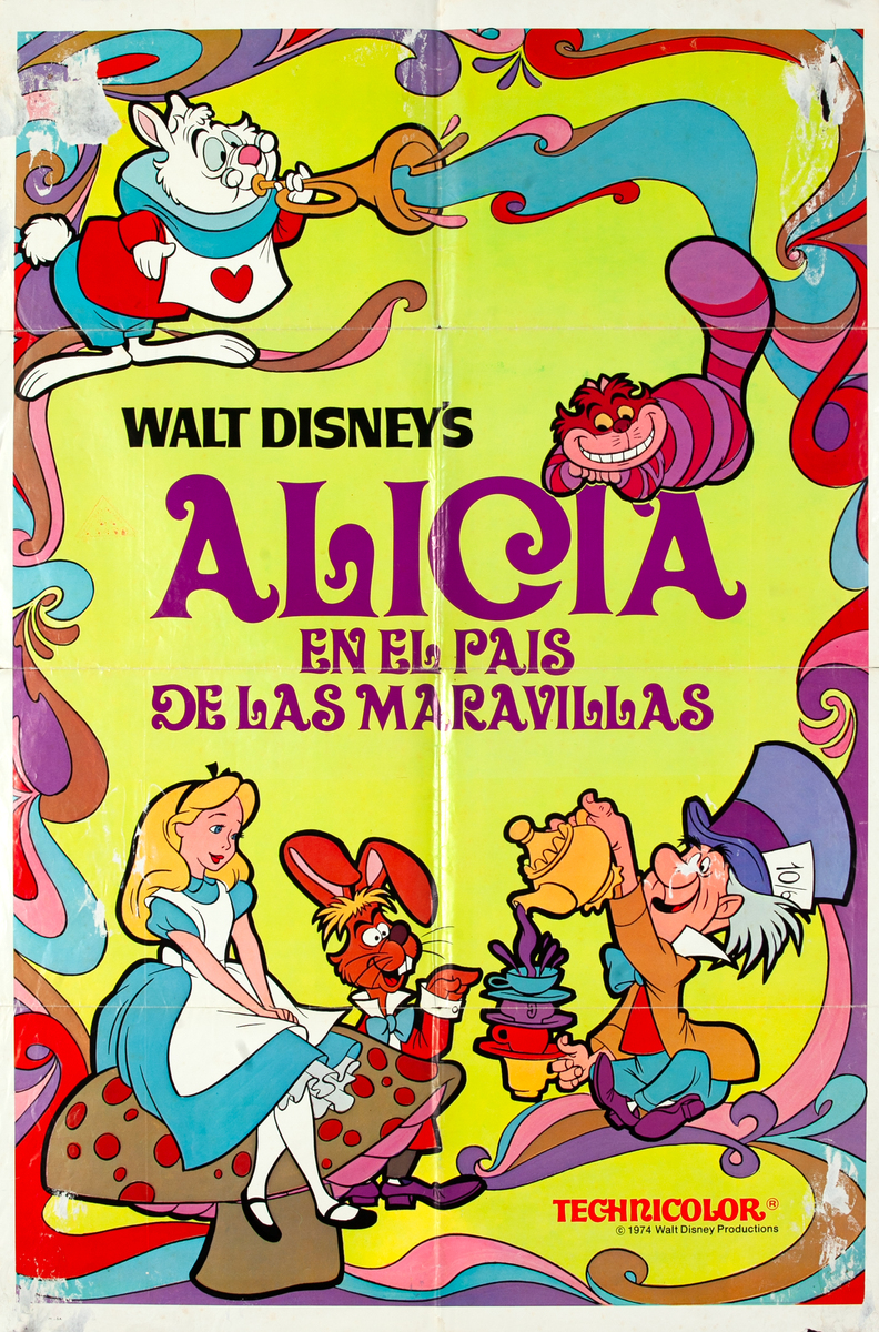 Alice in Wonderland Spanish 1 Sheet Movie Poster