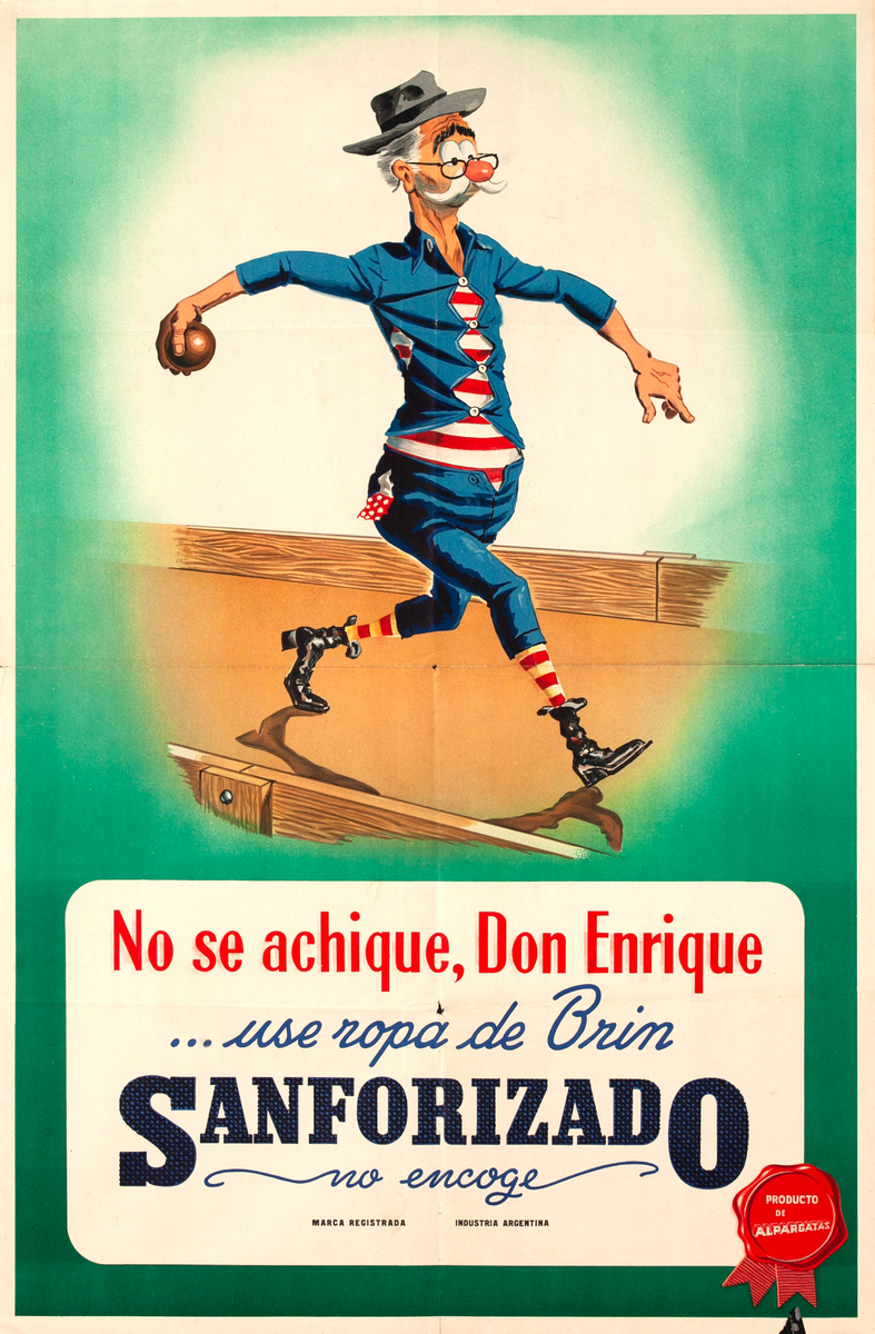 Don't shrink, don Enrique - Argentinian Clothing Advertising Poster 