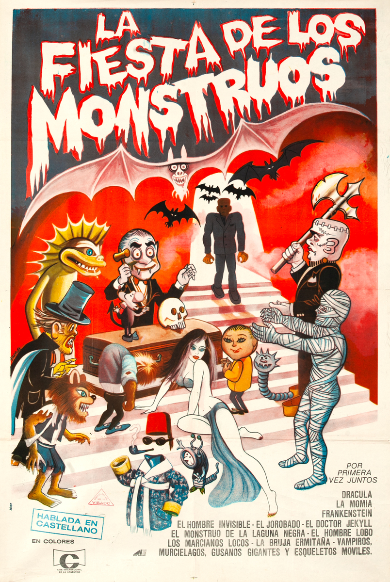 La Fiesta De Los Monstruos Mad Monster Party, Argentinian Movie Poster