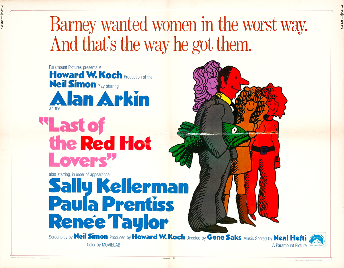 Last of the Red Hot Lovers, 1/2 Sheet Movie Poster 