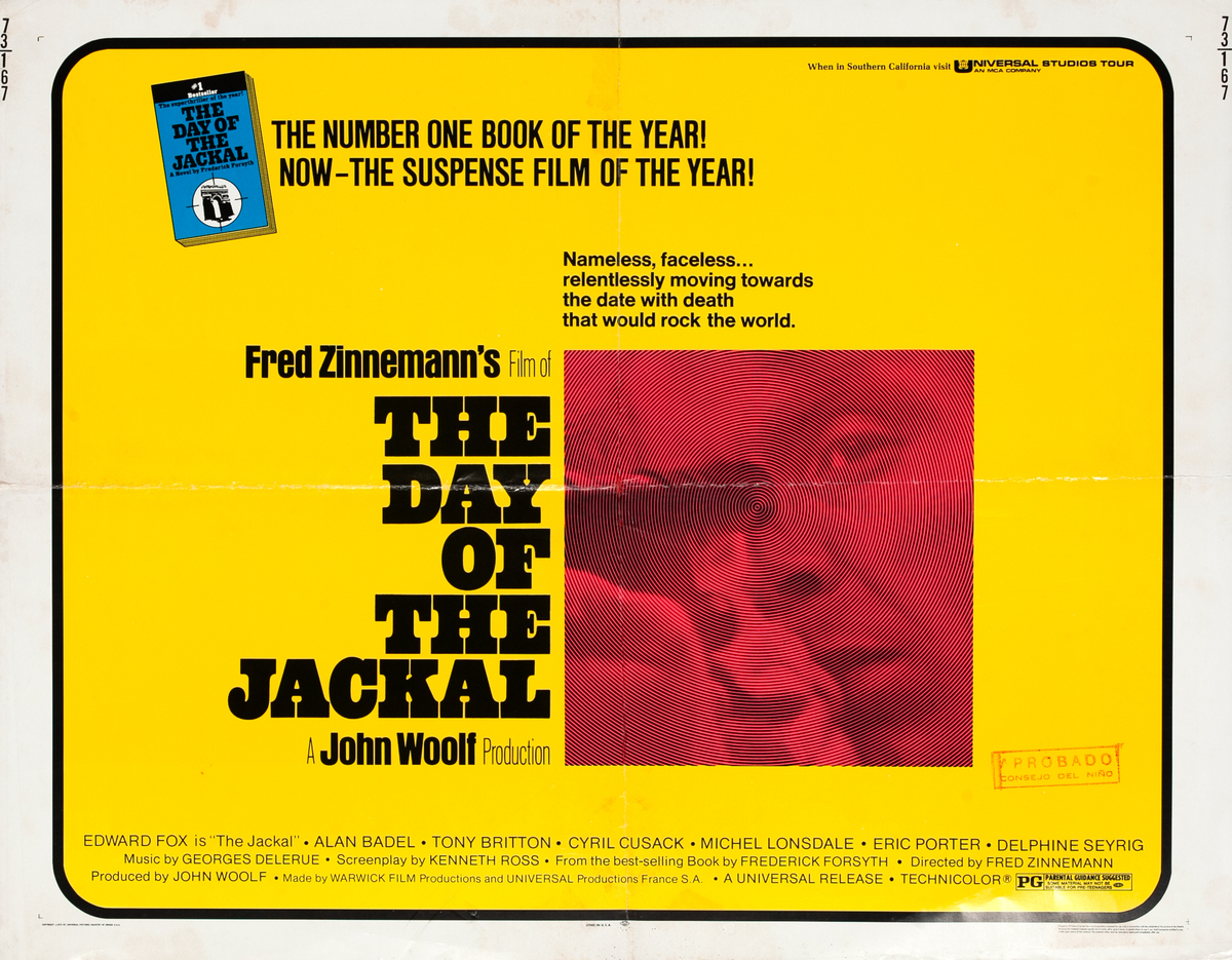 The Day of the Jackal, 1/2 Sheet Movie Poster 