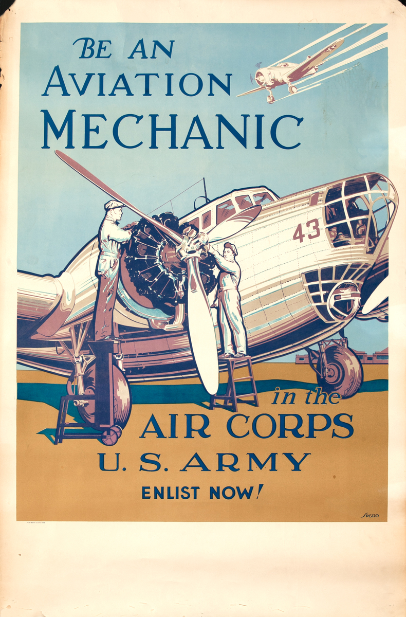 Be an Aviation Mechanic Pre WWII American Recruiting Poster