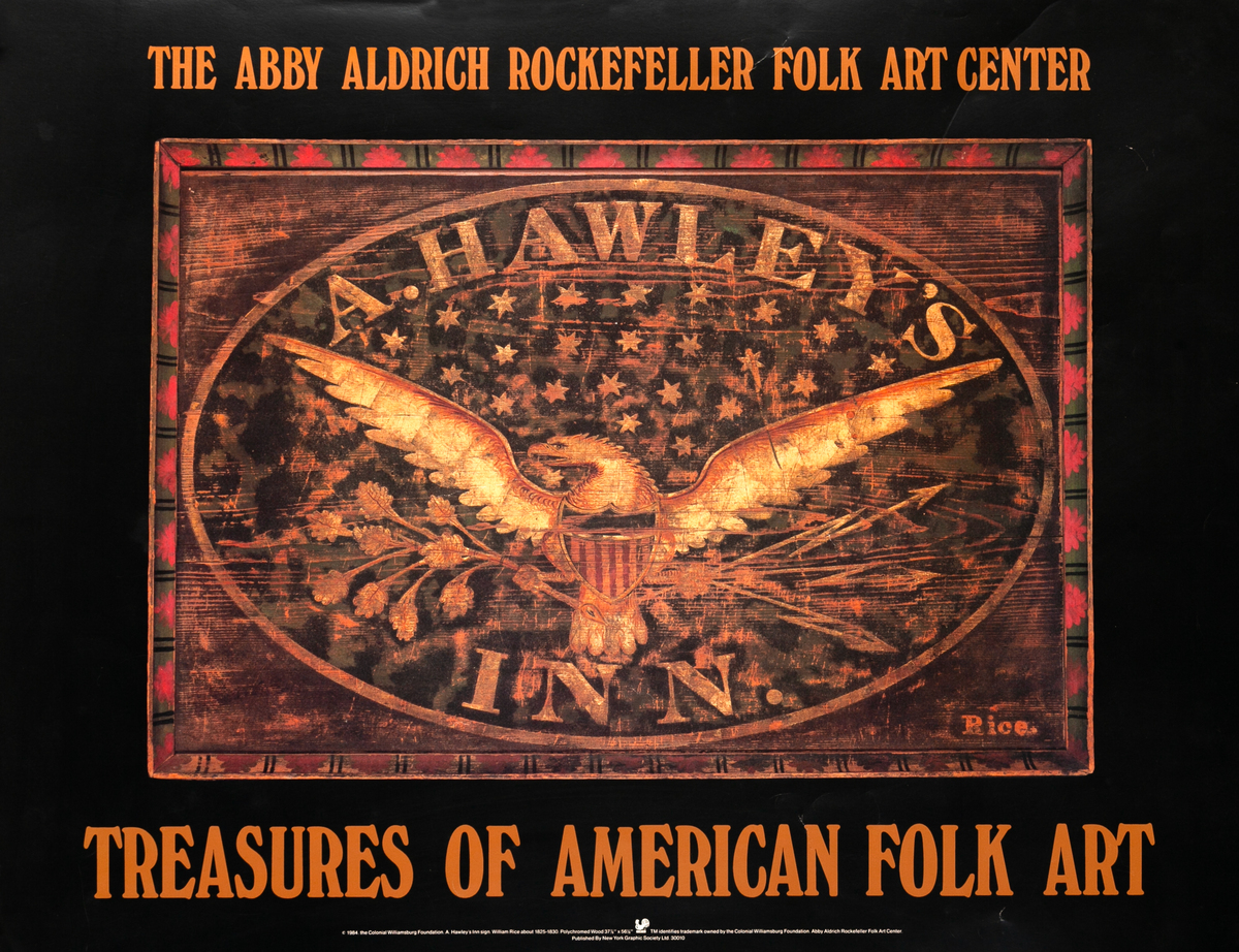 Treasures of American Folk Art Original Abby Aldrich Rockefeller Folk Art Center Poster