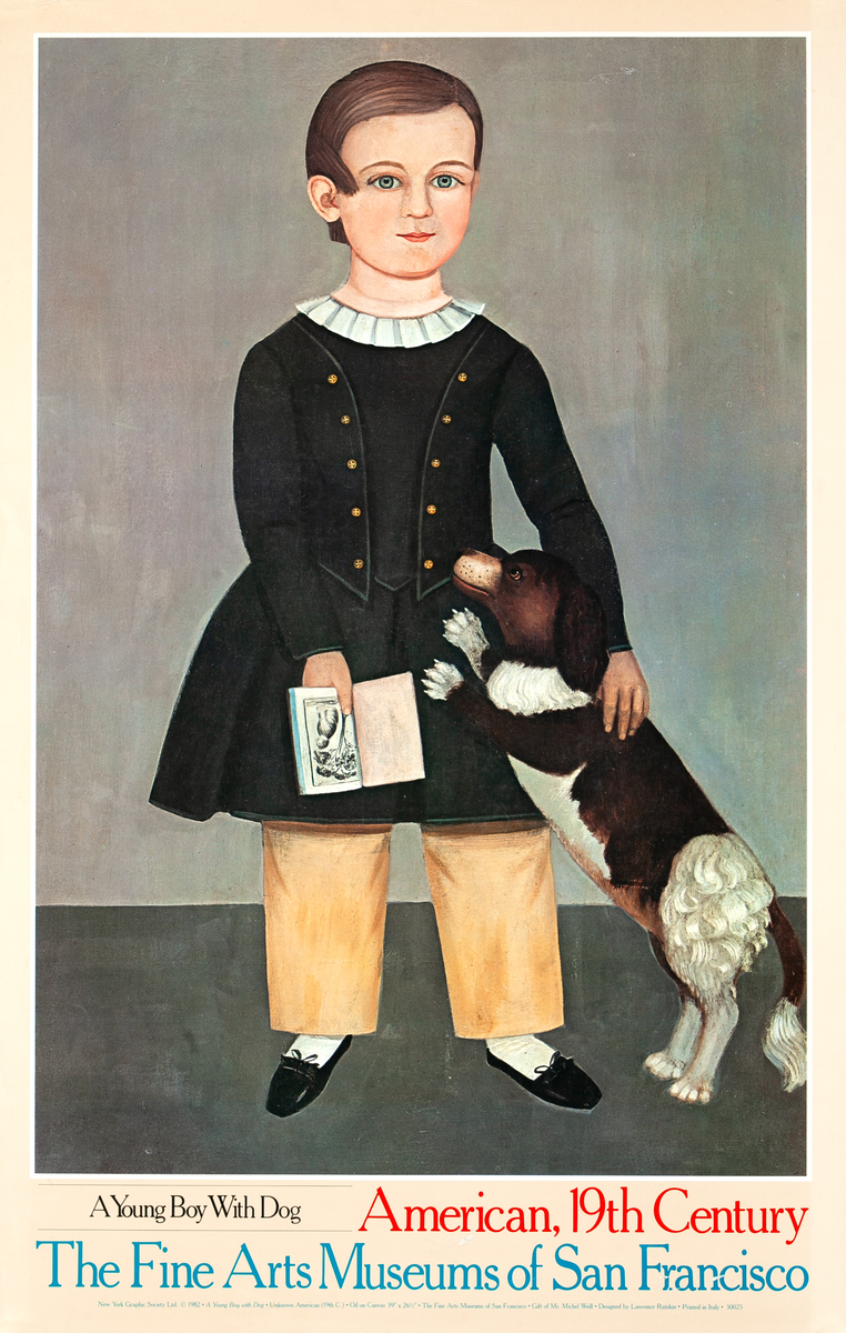 A Young Boy With Dog Original Fine Arts Museums of San Francisco Poster